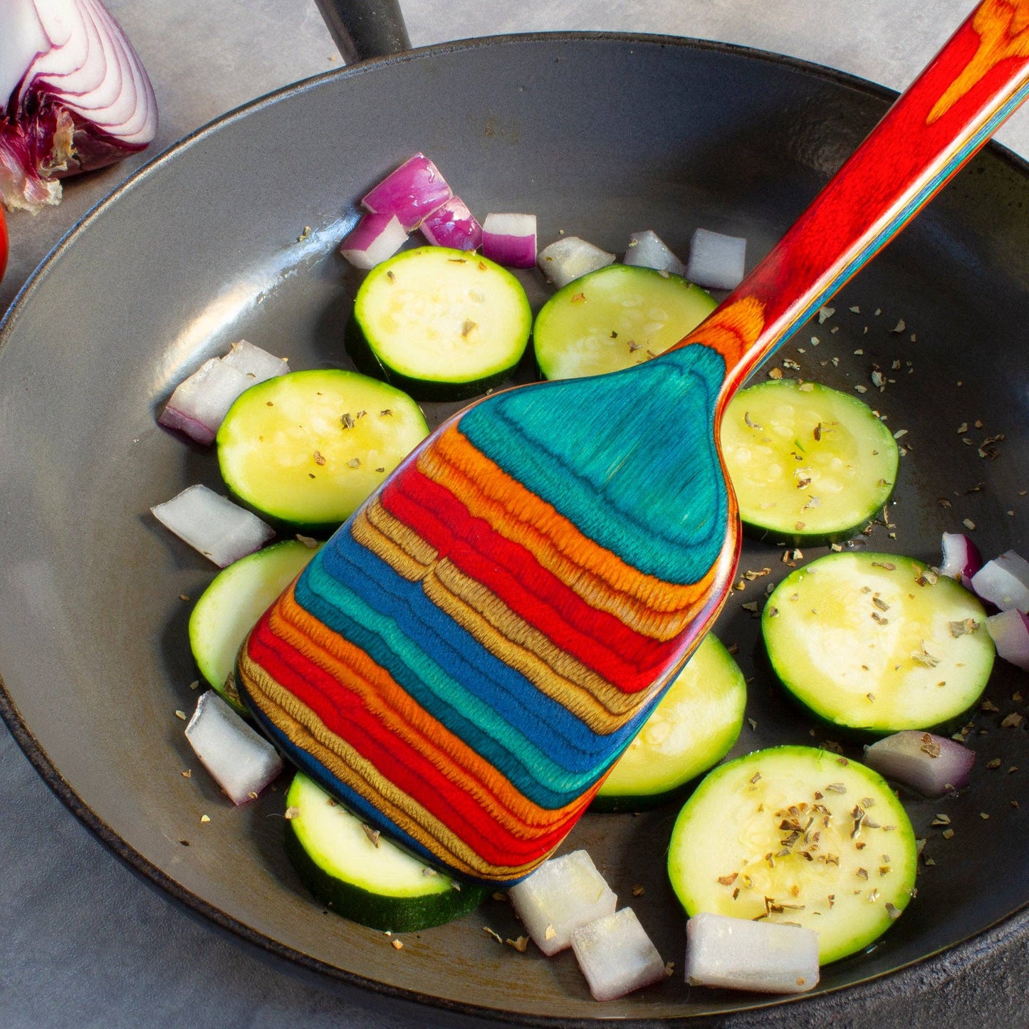 Totally Bamboo - Baltique® Montego Bay Colorful Wooden Spatula, 12.5"