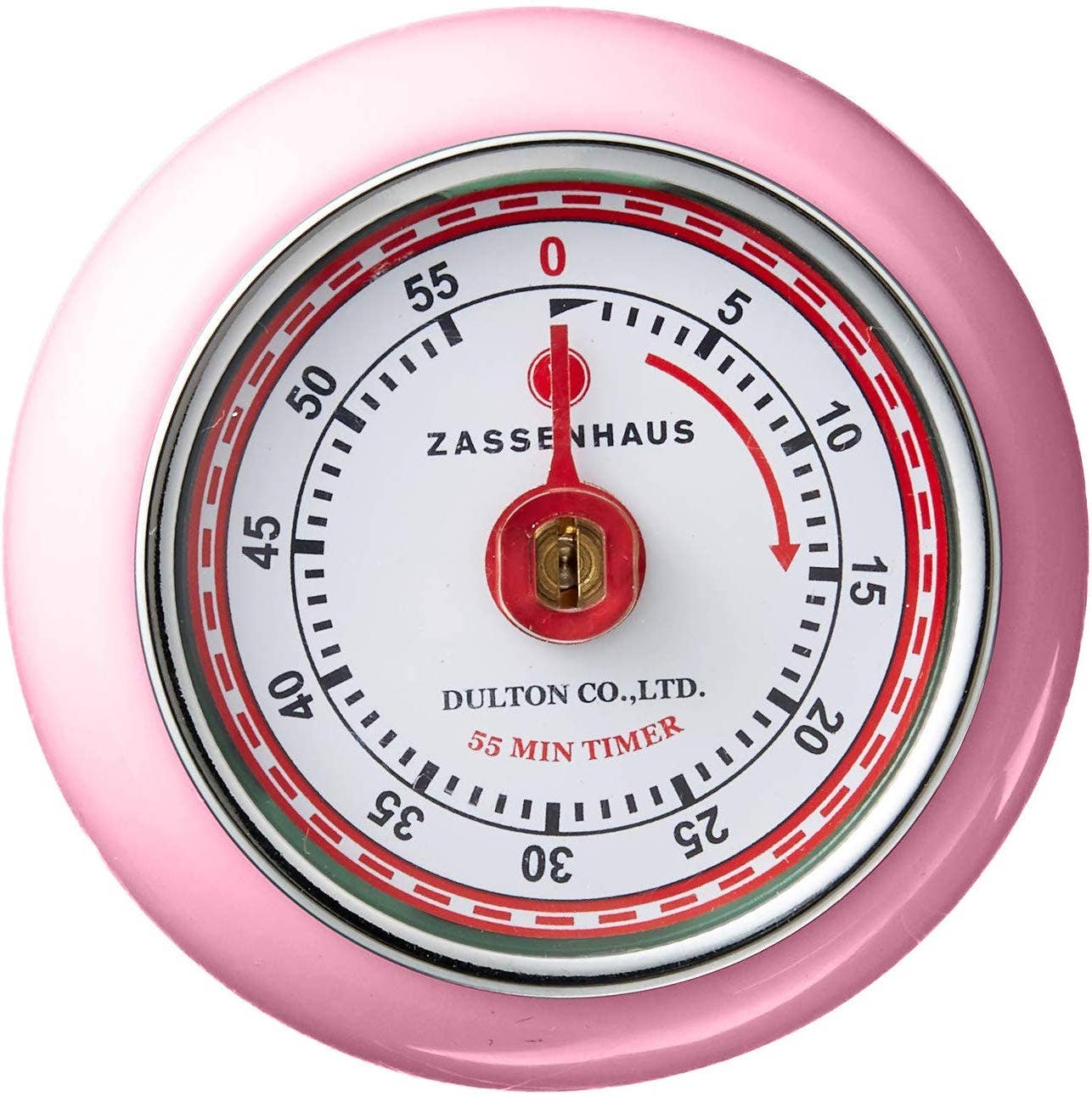 Frieling USA - "Retro" Kitchen Timer, Pink, 2.75” x 1.25"