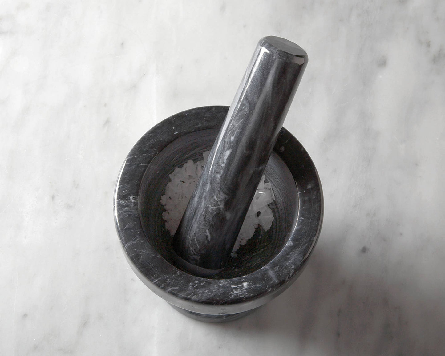Fox Run Marble Mortar and Pestle, Black, 4"