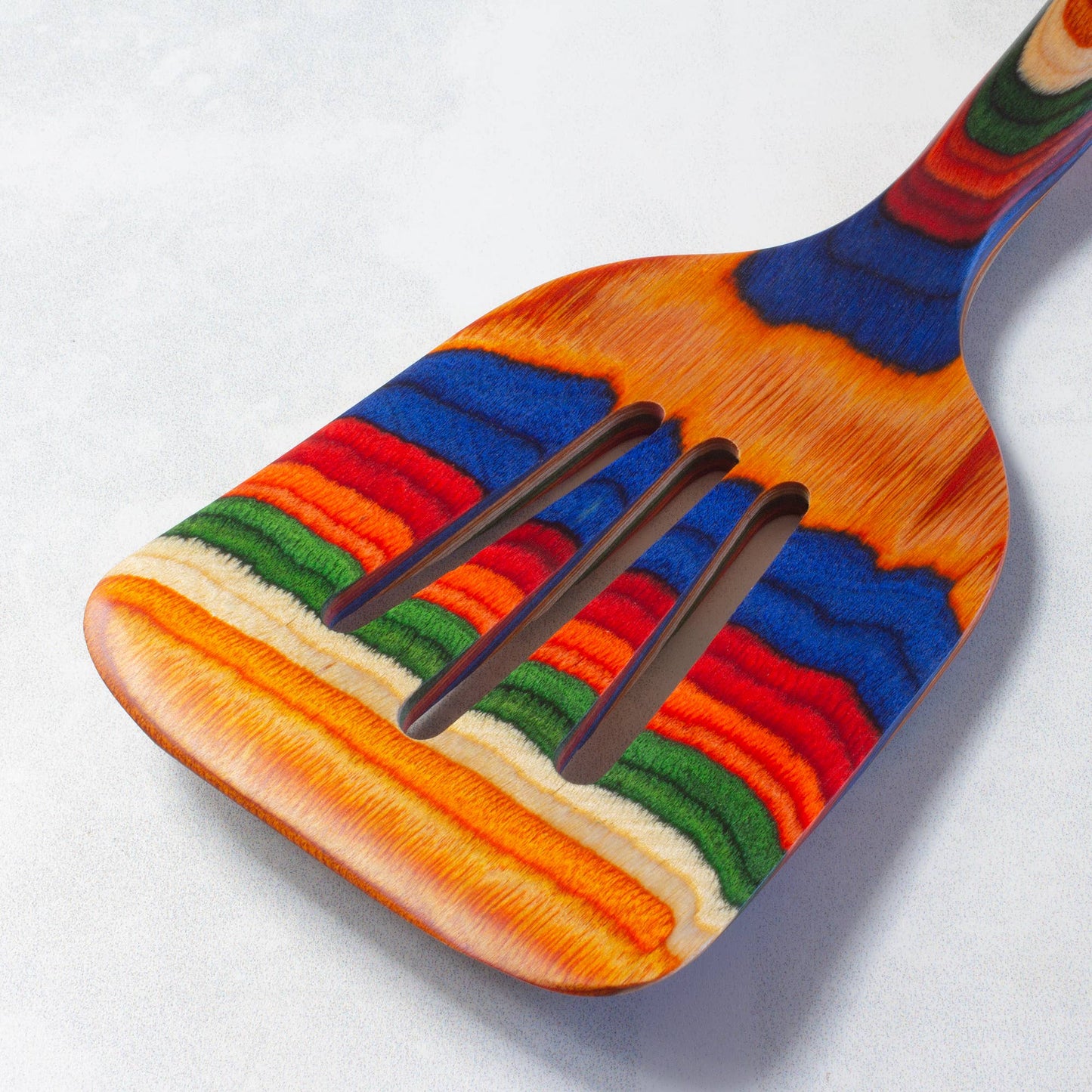 Totally Bamboo - Baltique® Marrakesh Colorful Wooden Slotted Spatula, 12.5"