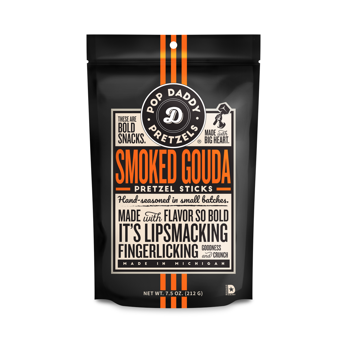 Pop Daddy Snacks - Seasoned Pretzels - 7.5oz - Smoked Gouda