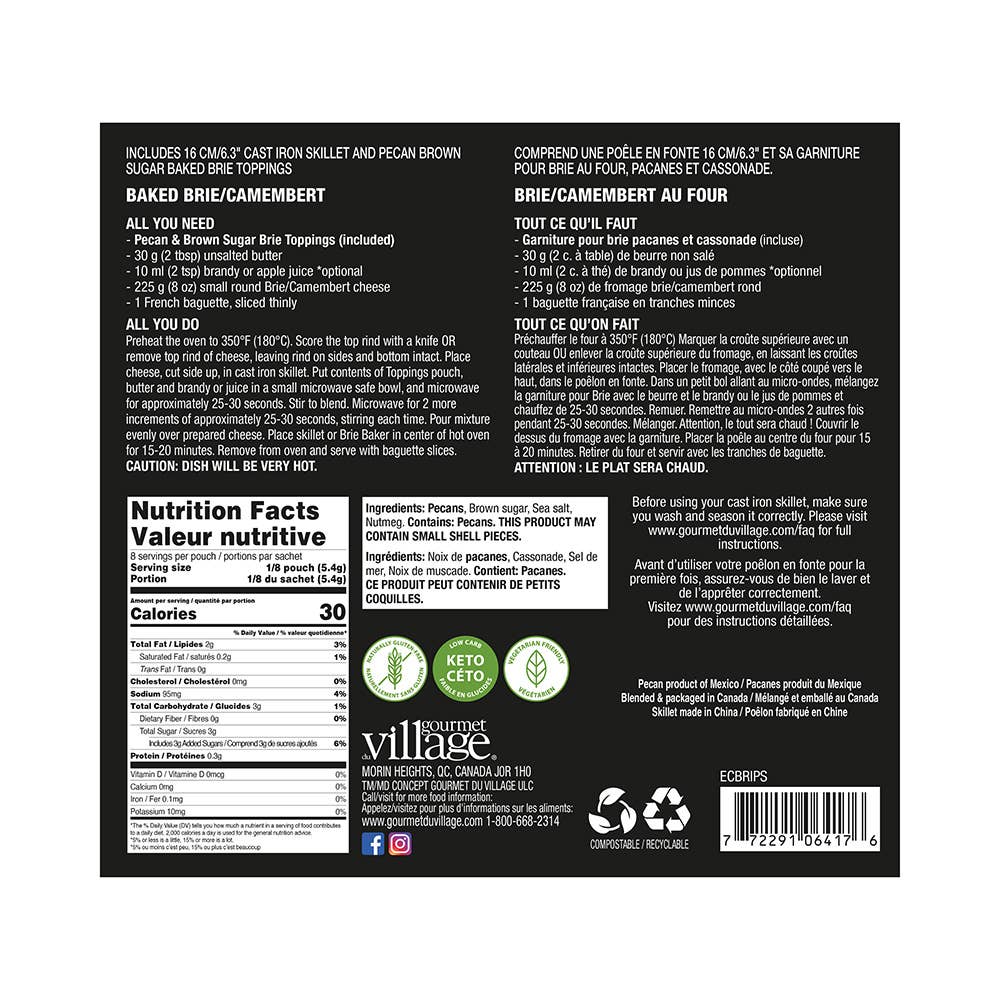 Gourmet Du Village - Skillet Brie Pecan Brown Sugar Kit