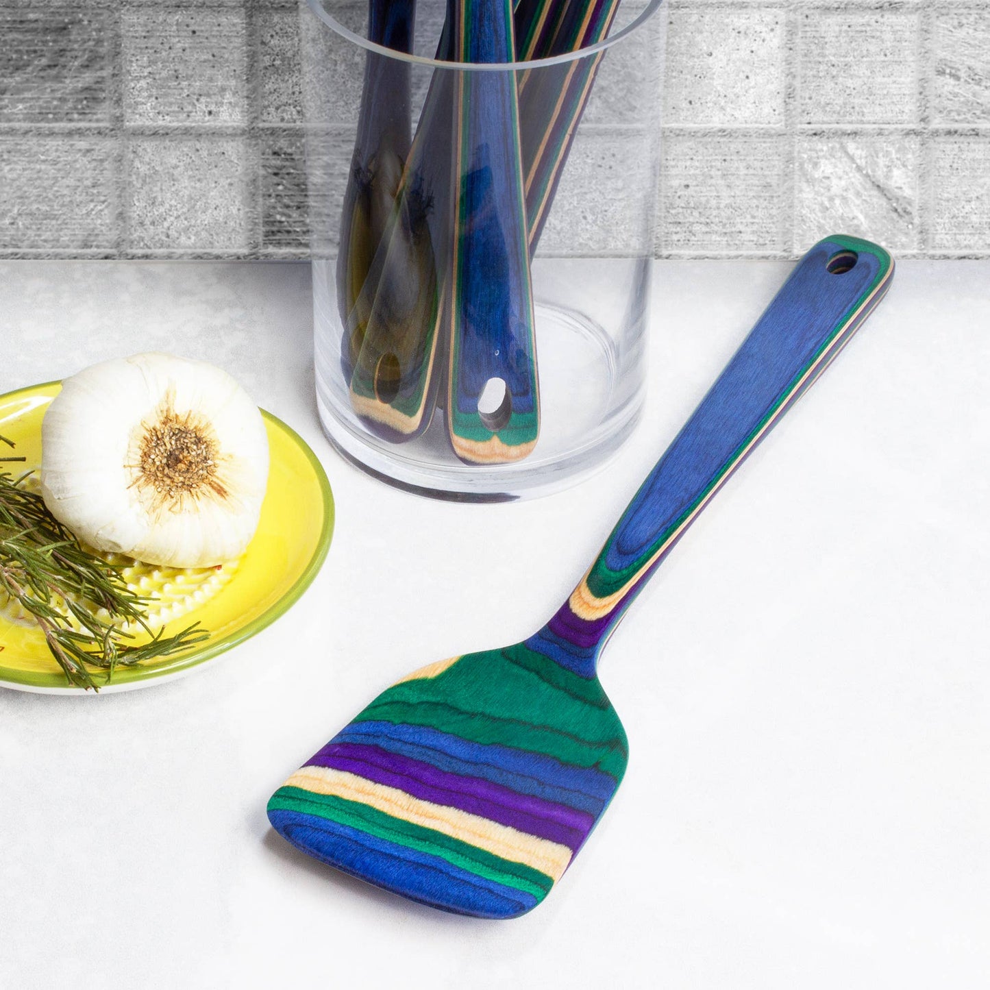 Totally Bamboo - Baltique® Mumbai Colorful Wooden Spatula, 12.5"