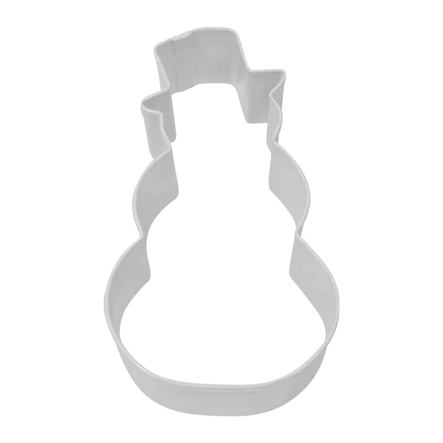 Snowman W/ Top Hat Cookie Cutter (White, 4")