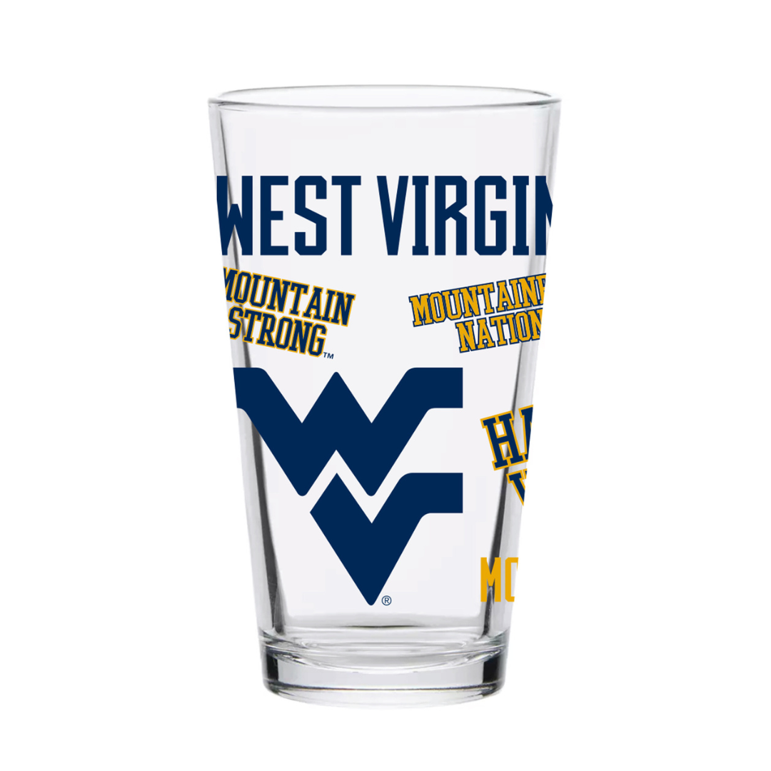 16oz West Virginia Mountaineers Medley Pint Glass