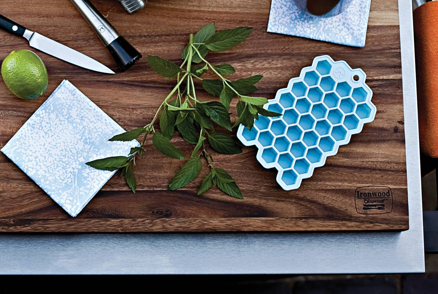 Outset Hex Ice Cube Mold, Silicone, Small, 7" x 4.25"