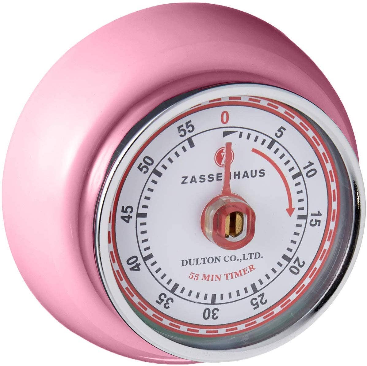 Frieling USA - "Retro" Kitchen Timer, Pink, 2.75” x 1.25"
