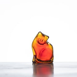 Blenko Tangerine Kitty Cat