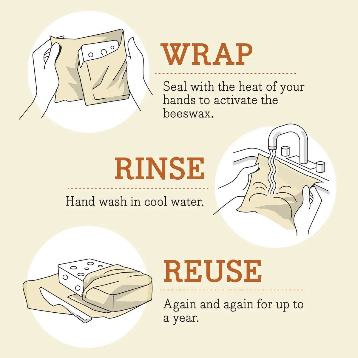 Bee's Wrap - Bees Wrap Reusable Beeswax Food Wraps 3 Pack - Meadow Magic