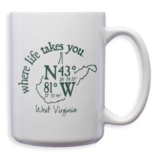 West Virginia Coordinate Mug - Where Life Takes You