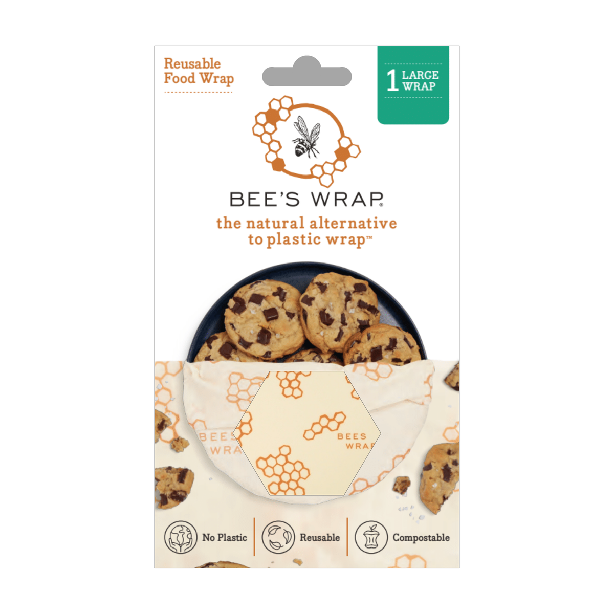 Bee's Wrap - Bees Wrap Large Reusable Beeswax Wrap - Honeycomb Print