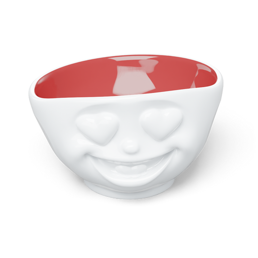 16 Oz. Bowl, Heartful Face, Ruby Color Inside