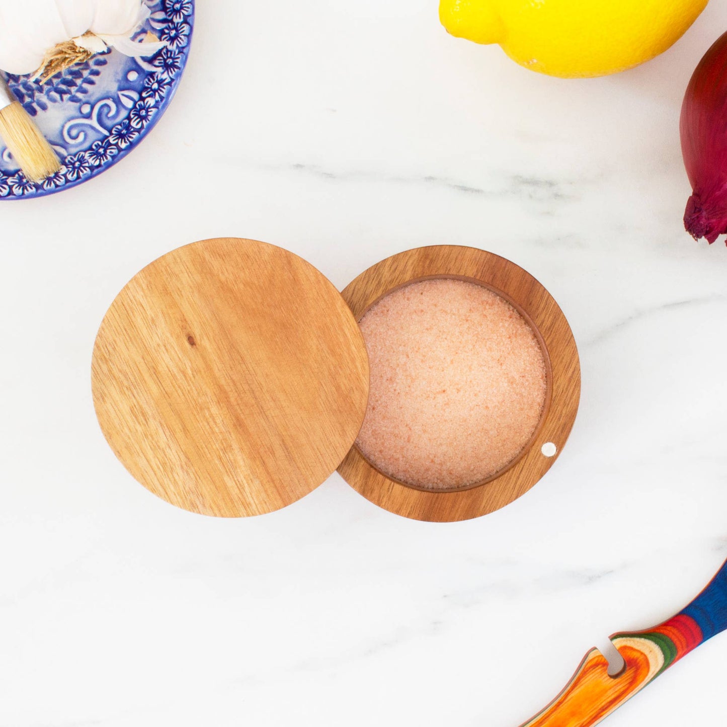 Totally Bamboo - Rock & Branch® Acacia Salt Cellar with Swivel Lid