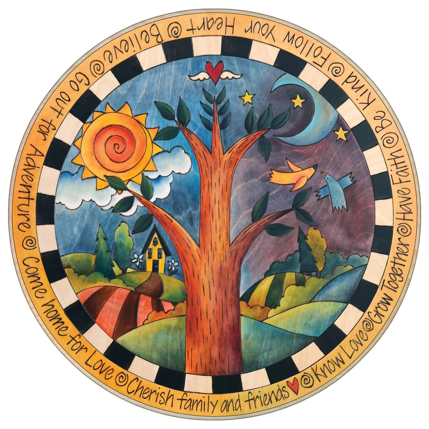 Sticks - Wood Lazy Susan | "Dancing Birds"