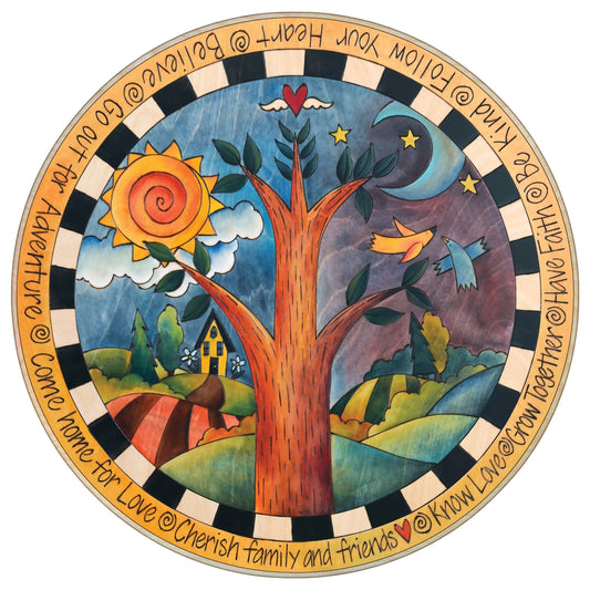 Sticks - Wood Lazy Susan | "Dancing Birds"