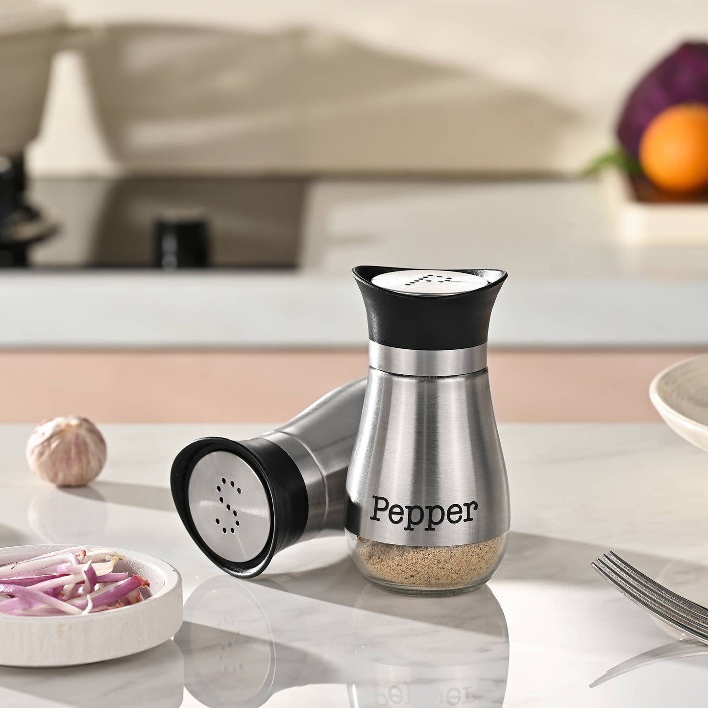 Fox Run Brands - Fox Run Modern Salt and Pepper Shakers, Set of 2, 4 Ounce