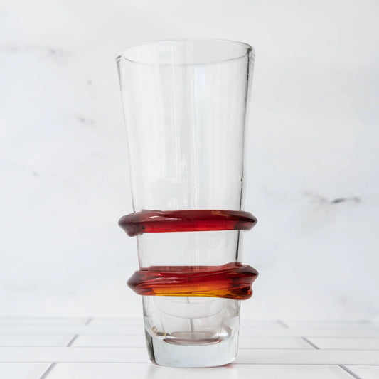 Blenko Ruby Red Double Ring Glass