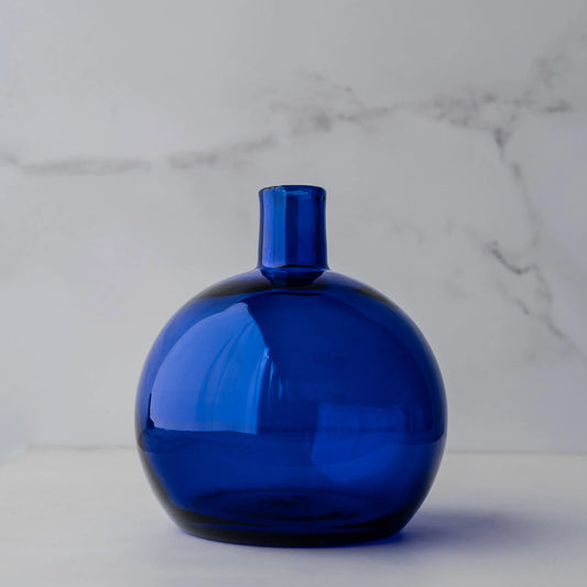 Blenko Cobalt Blue Ball Bud Vase