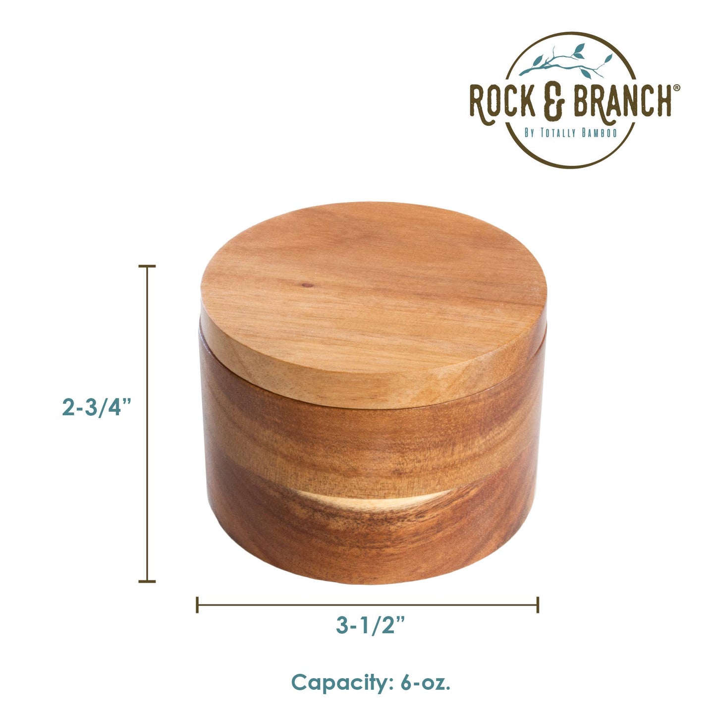 Totally Bamboo - Rock & Branch® Acacia Salt Cellar with Swivel Lid