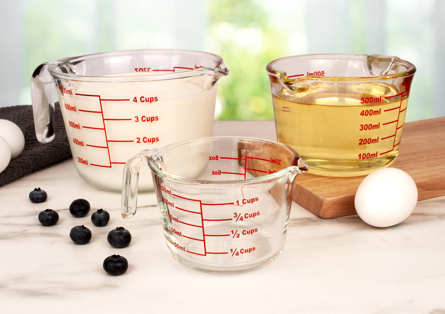 KITCHEN BASICS Measuring Cup 1000ml/34oz Glass