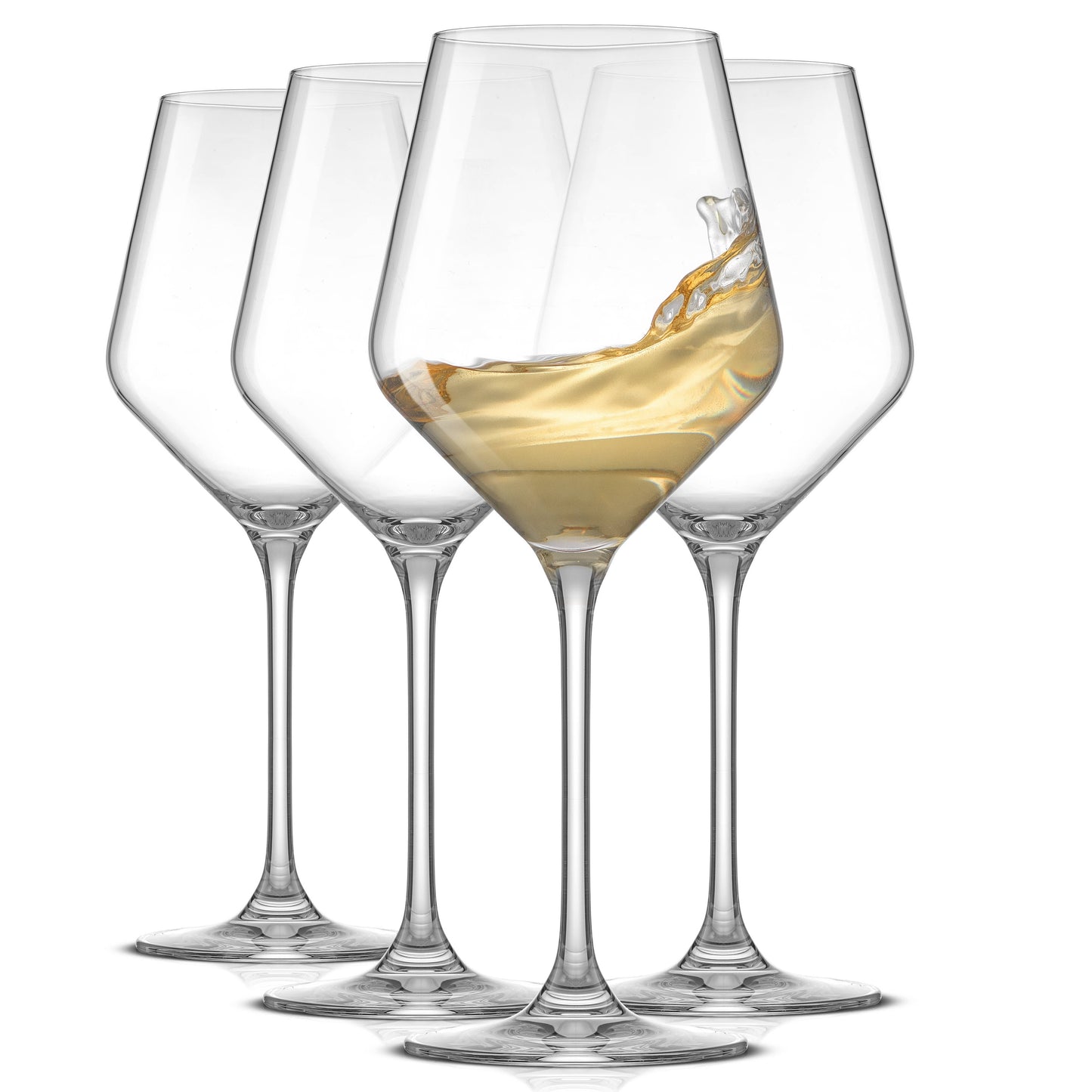 JoyJolt - Layla White Wine Glasses, 13.5 Oz Set of 4