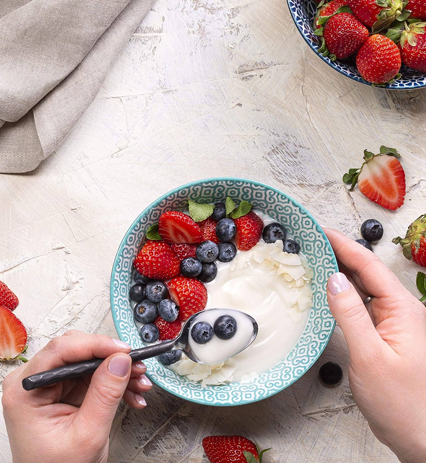 Kook Geometric Cereal Bowls, 18 oz, Set of 6