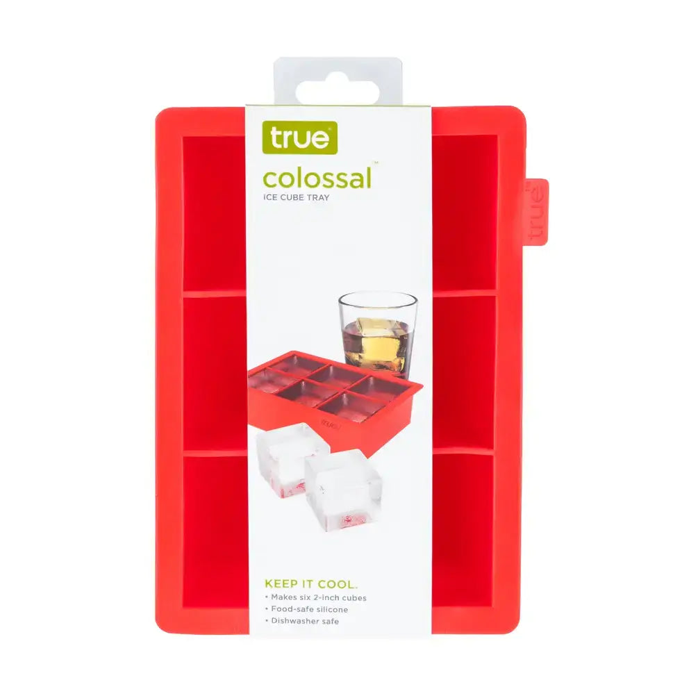 Colossal Silicone 2" Ice Cube Tray - Gray or Red