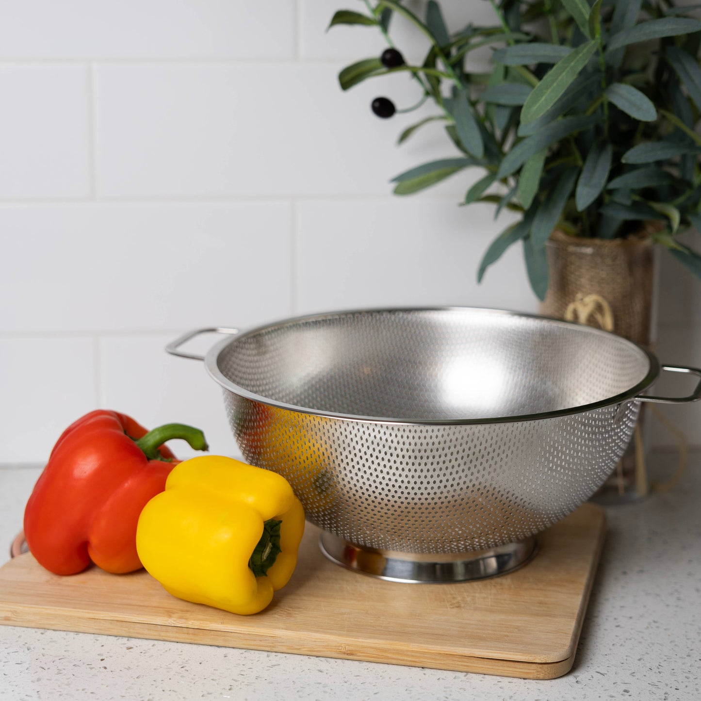 Fox Run Large Stainless Steel Colander, 5 Quart Strainer