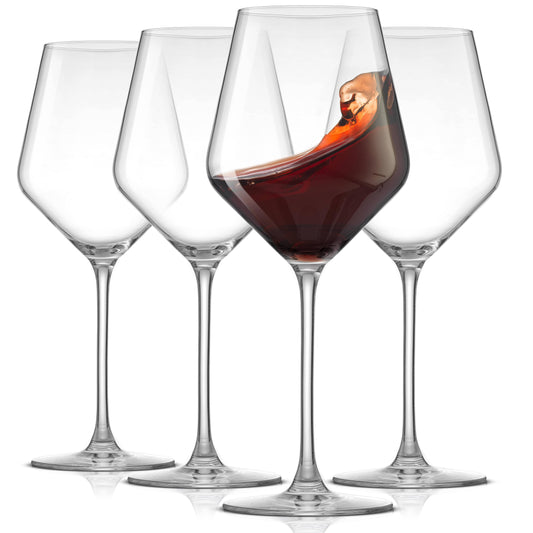 JoyJolt - Layla Crystal Stemmed Red Wine Glasses, 17 Oz Set of 2