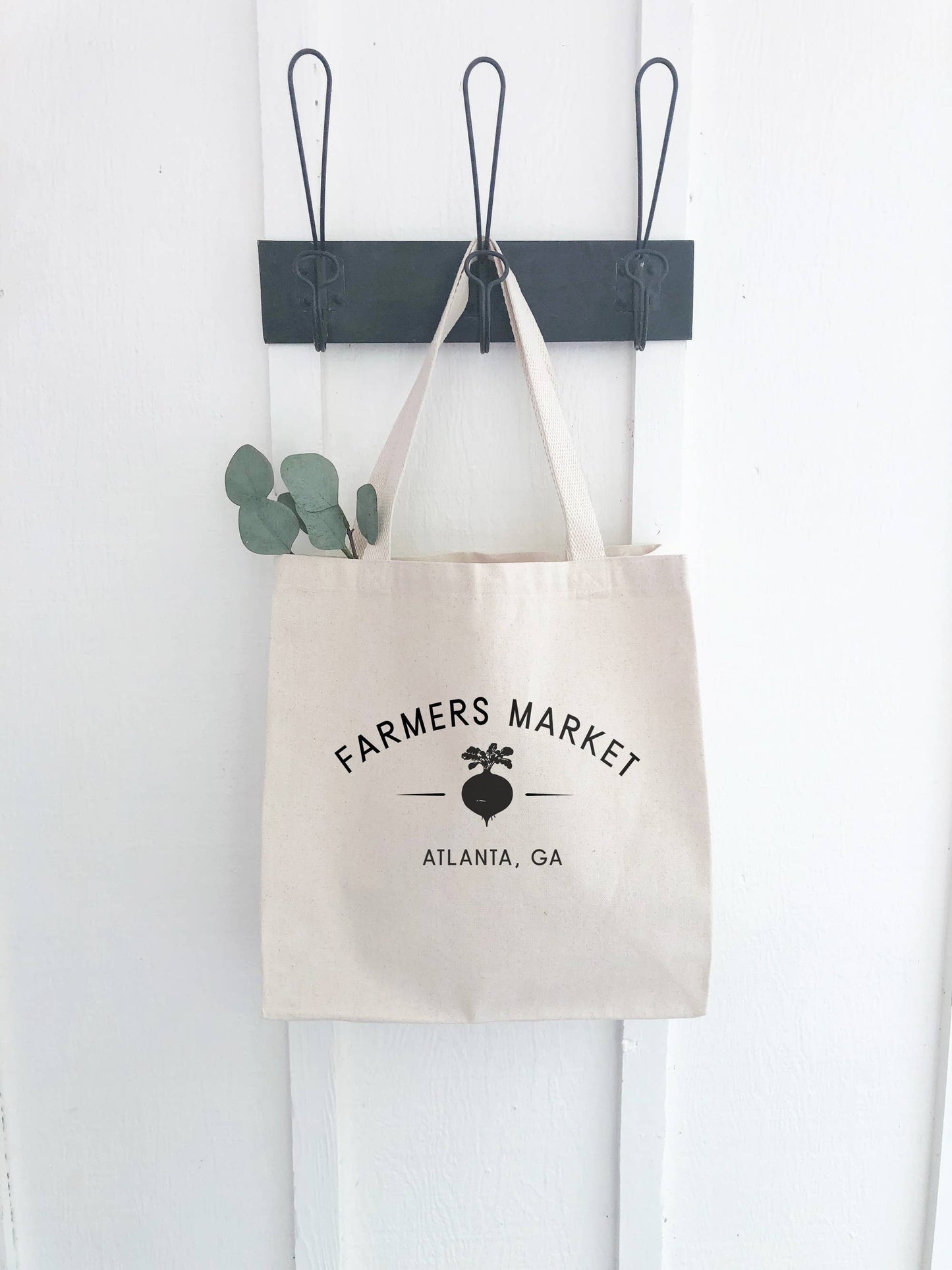 Farmers Market with City and State - Custom Canvas Tote Bag