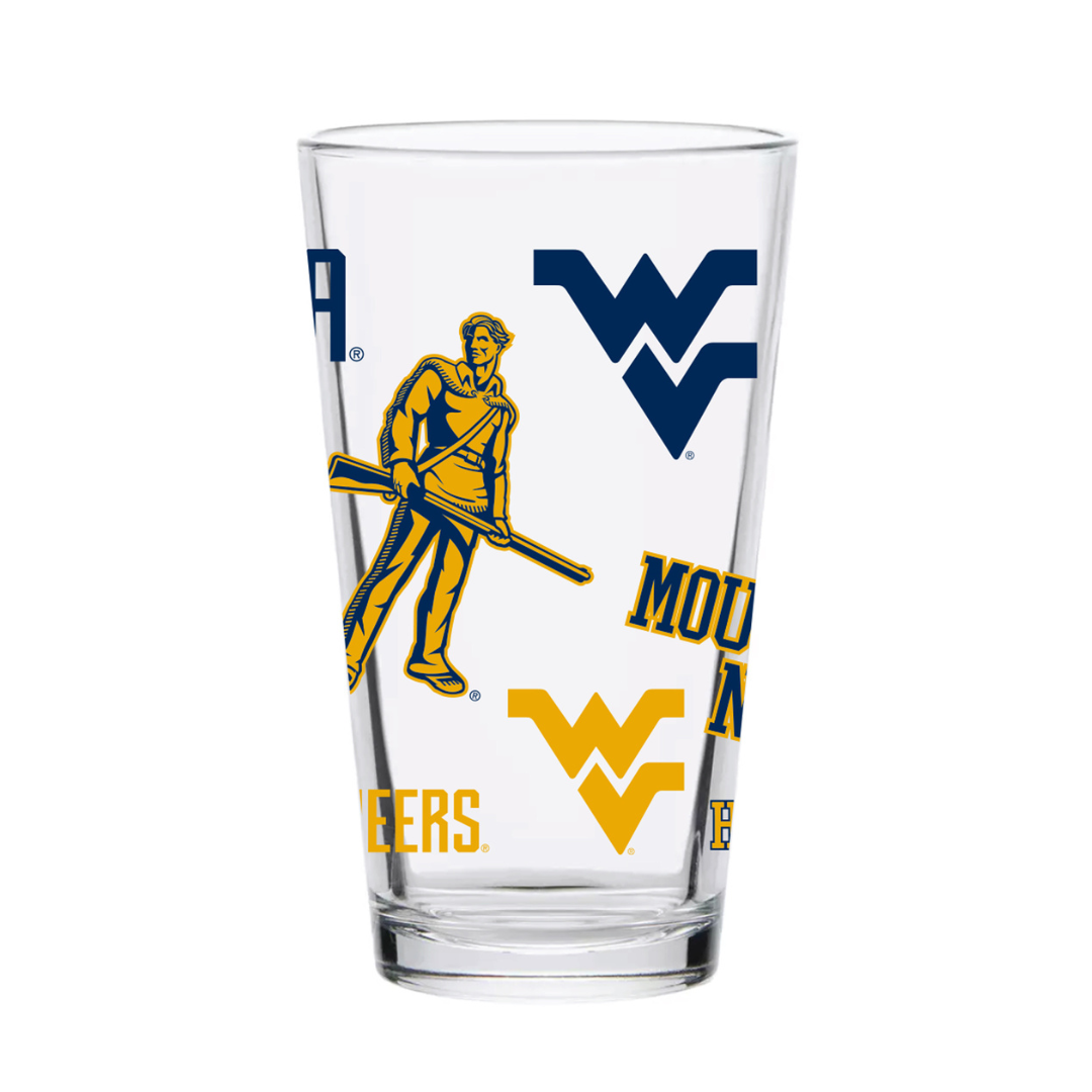 16oz West Virginia Mountaineers Medley Pint Glass