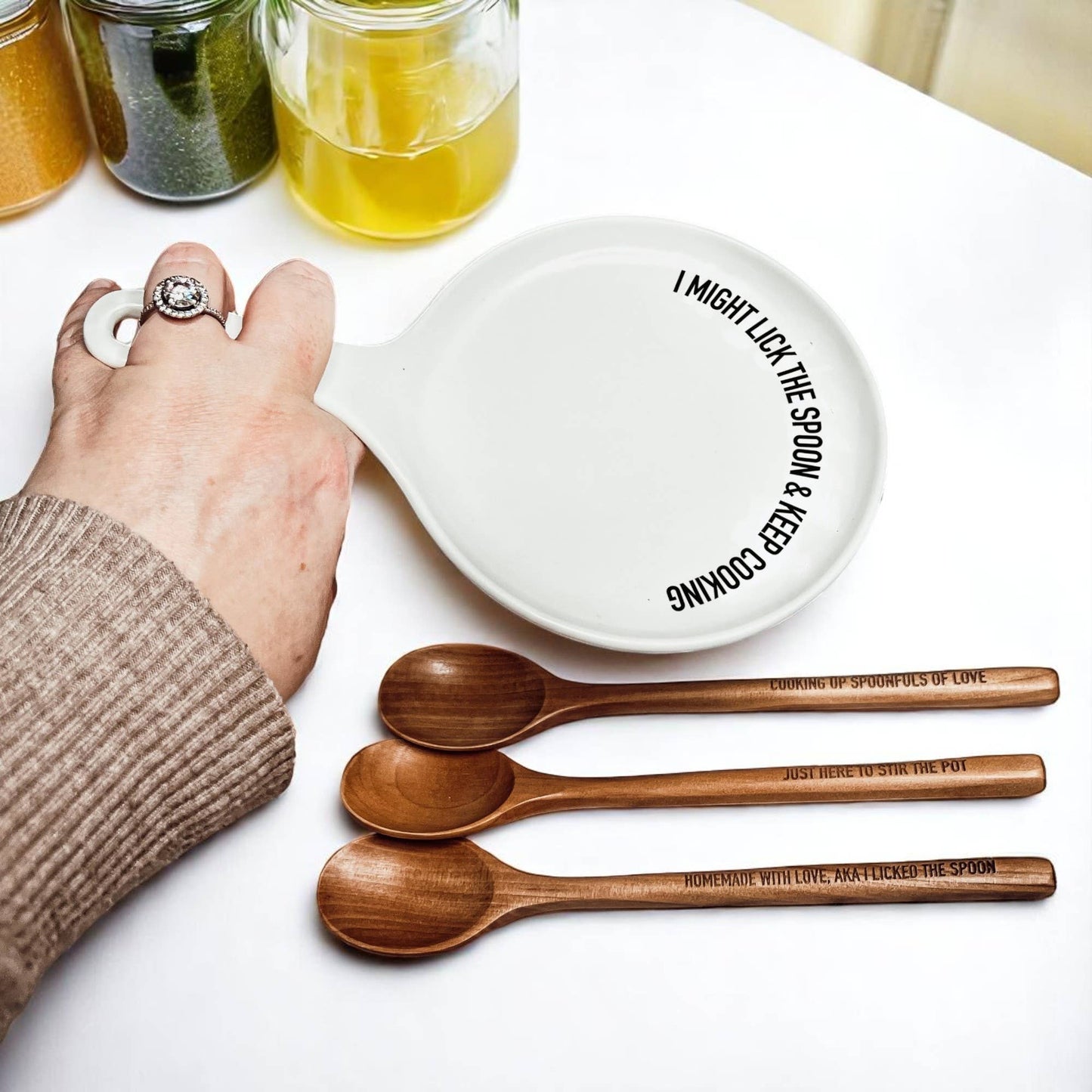 Lick The Spoon | Spoon Rest + Wooden Spoon Gift Set