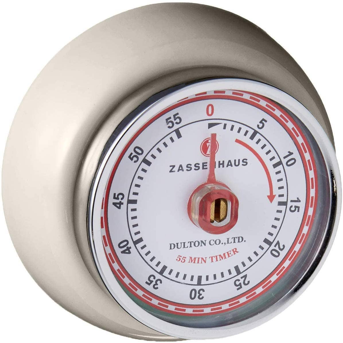 "Retro" Kitchen Timer, Cream, 2.75” x 1.25"