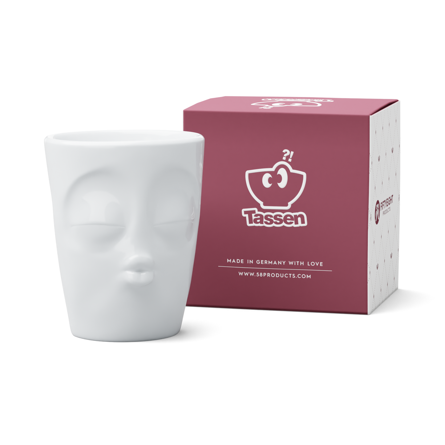 Coffee Mug with Handle, Kissing Face