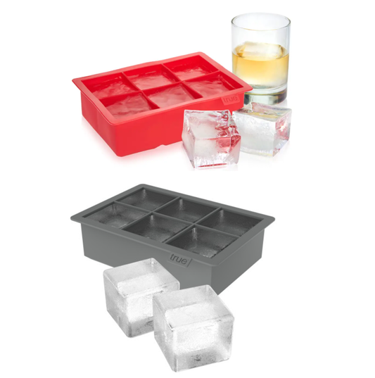Colossal Silicone 2" Ice Cube Tray - Gray or Red