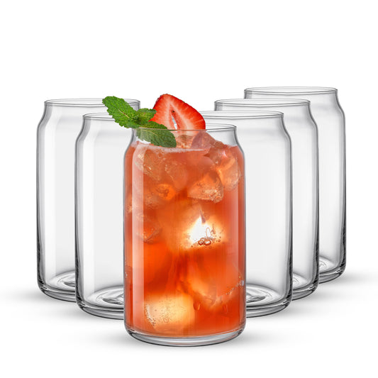 JoyJolt - Classic Can Shaped Tumbler Drinking Glasses, Set of 2