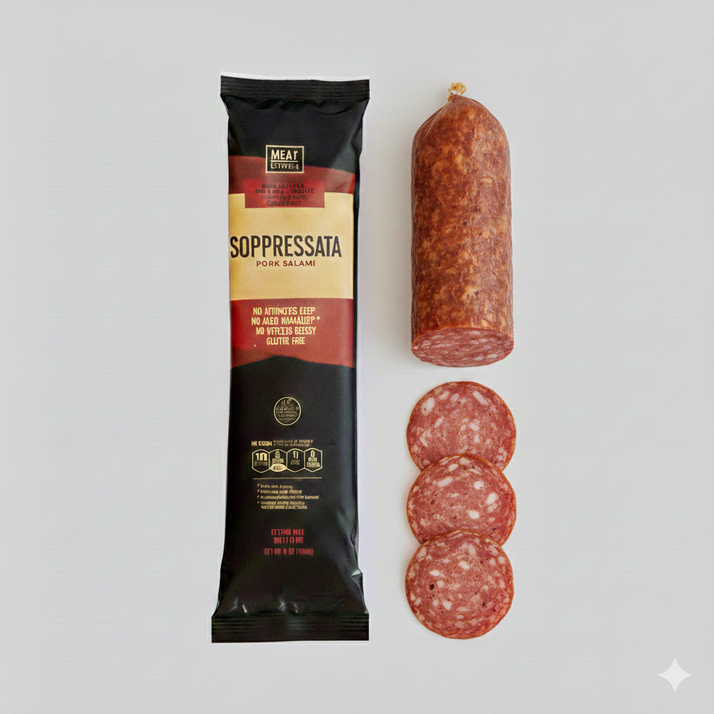MeatCrafters Inc. - Soppressata Dry-Cured Pork Salami, Spice & Red Wine, 5oz