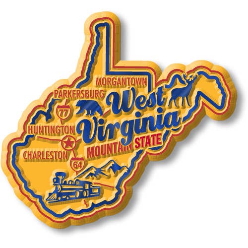West Virginia - WV Premium State Magnet Made in USA