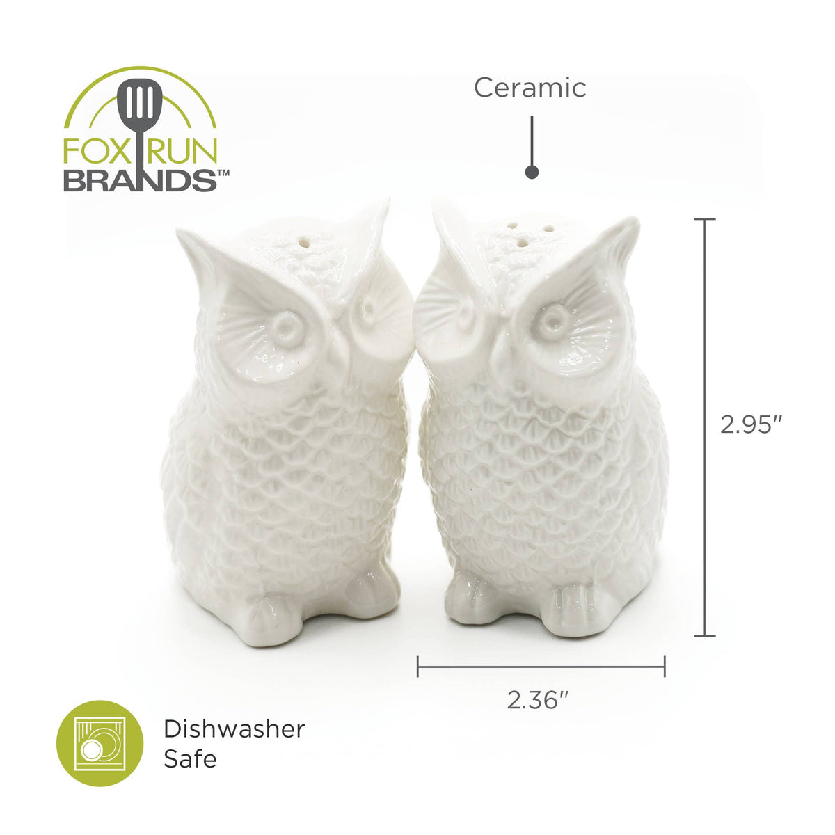 Fox Run Brands - Fox Run Mini Ceramic Owl Salt and Pepper Shakers, Set of 2