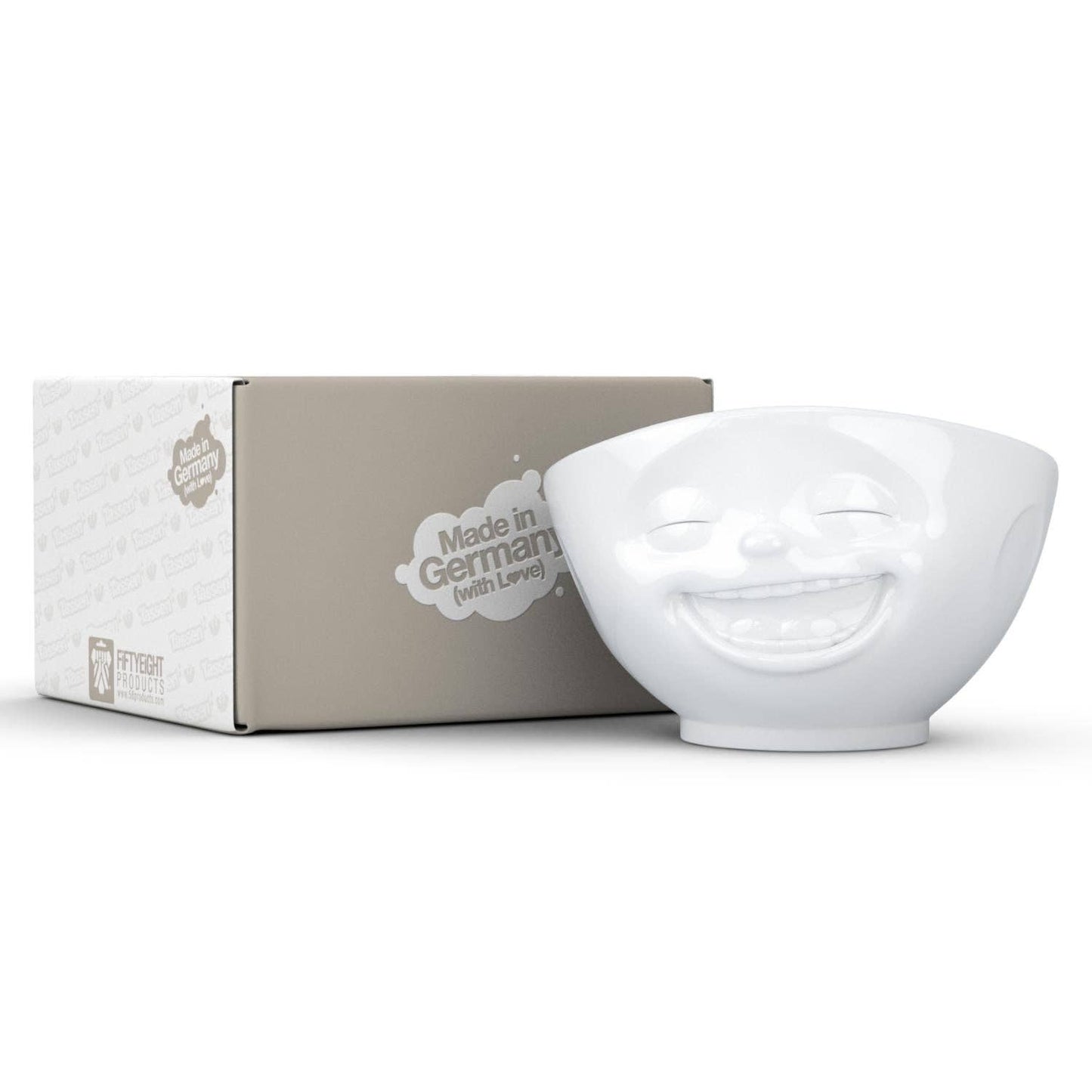 Fiftyeight Products - 16 Oz. Bowl, Laughing Face, White