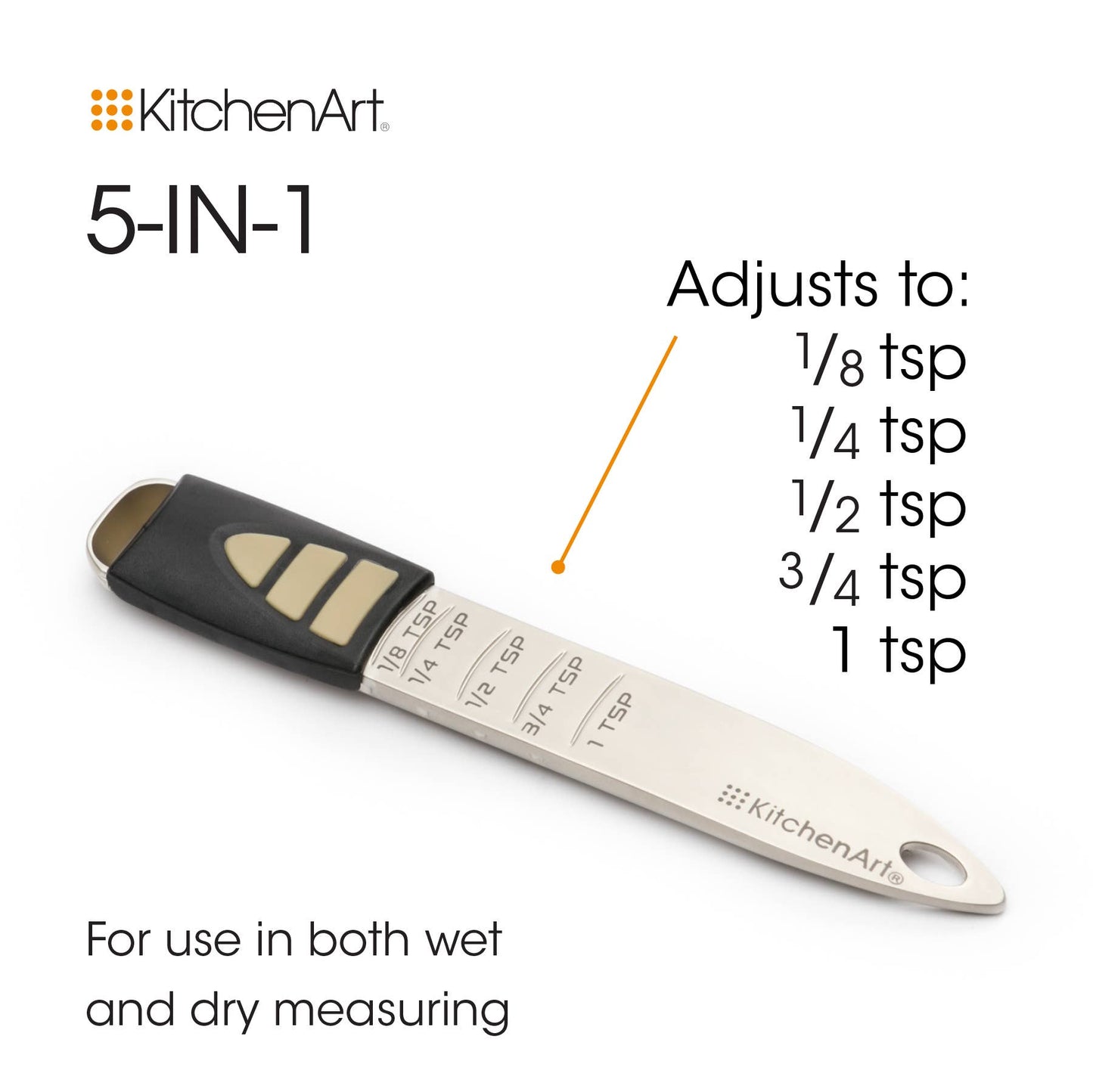 KitchenArt Pro Adjust-A-Teaspoon, Satin, 0.5" x 1" x 6"