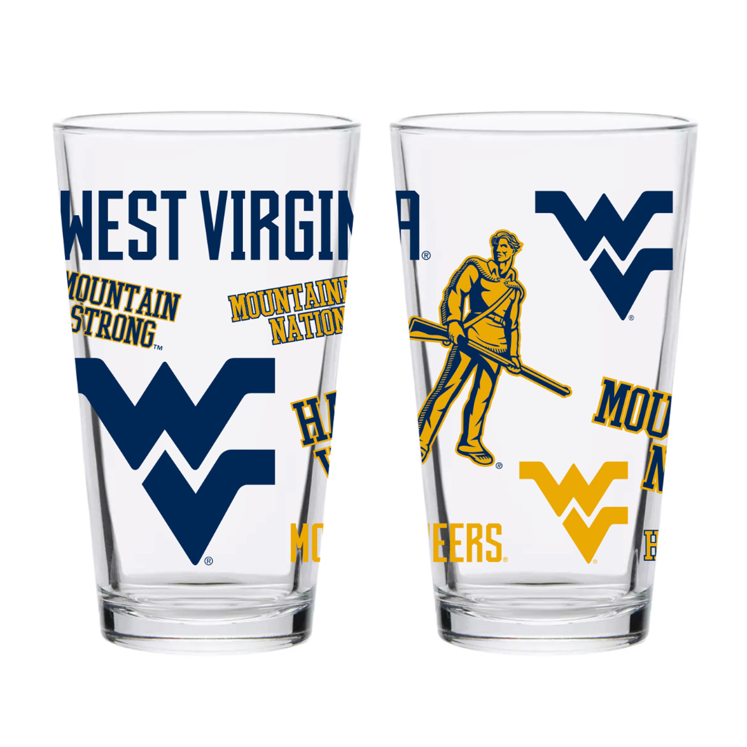 16oz West Virginia Mountaineers Medley Pint Glass