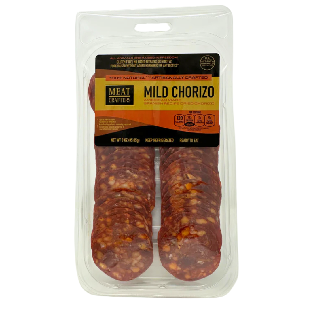 MeatCrafters Inc. - Dry-Cured Pork Chorizo, Spanish-Style, Sliced, 3oz x10