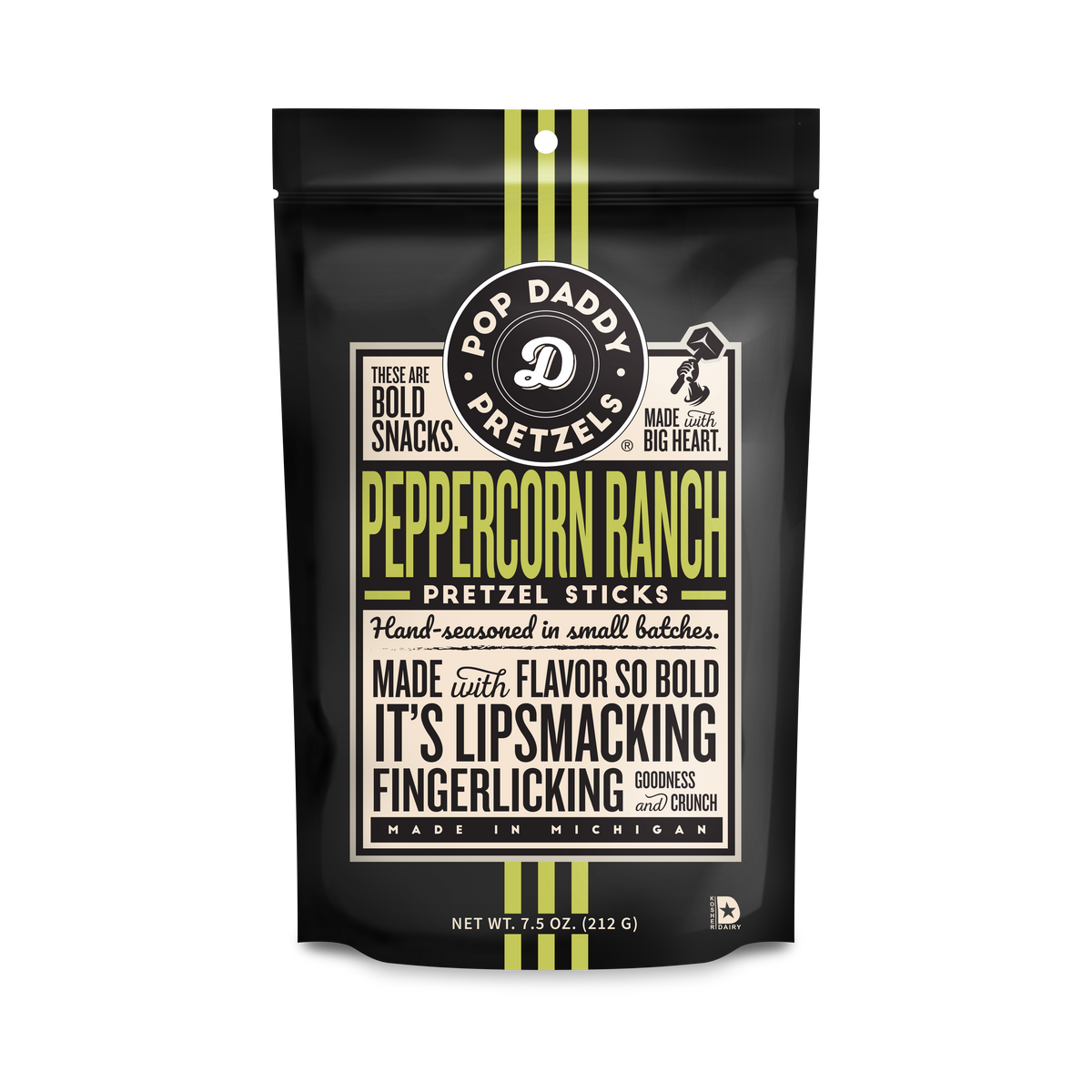 Pop Daddy Snacks - Seasoned Pretzels - 7.5oz - Peppercorn Ranch