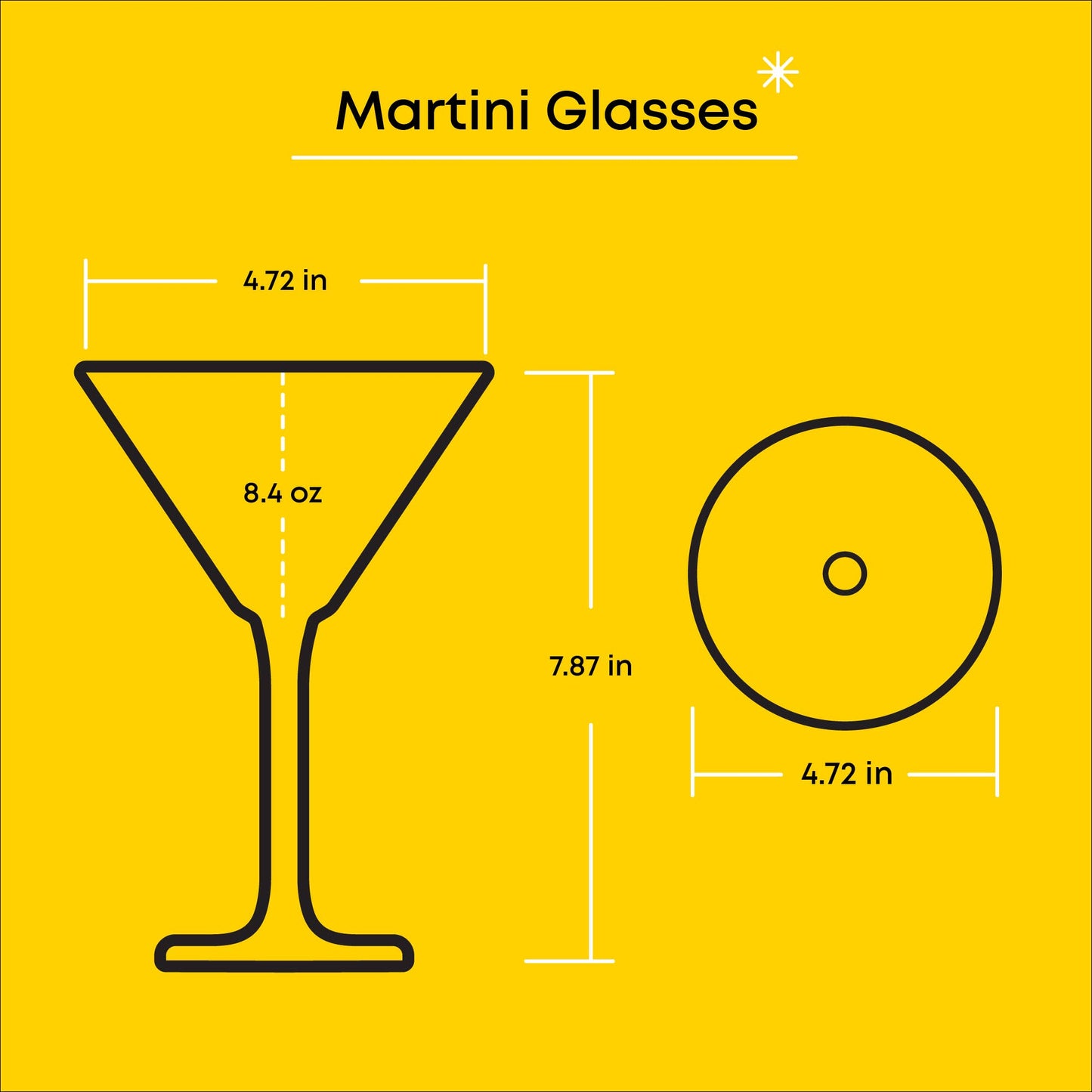 JoyJolt - Olivia Stemmed Crystal Martini Glasses-Set of 2