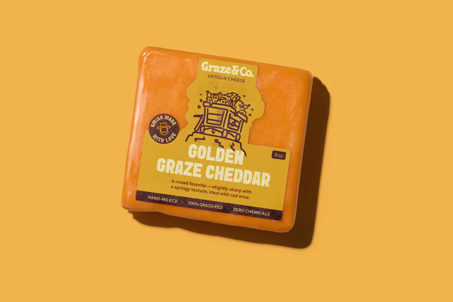 Graze & Co. - Golden Graze Cheddar - 8oz. Artisanal Cheese