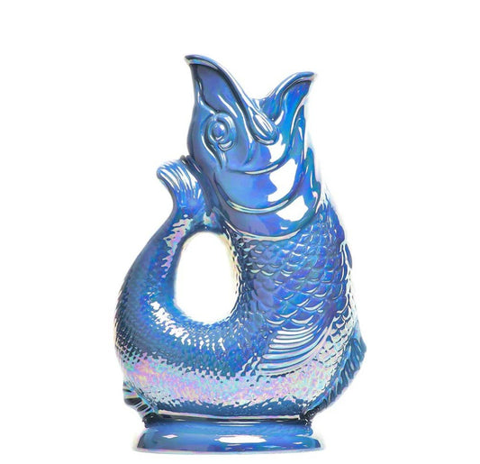 The Original Gluggle Jug Factory - Sea Blue Lustre Gluggle Jug