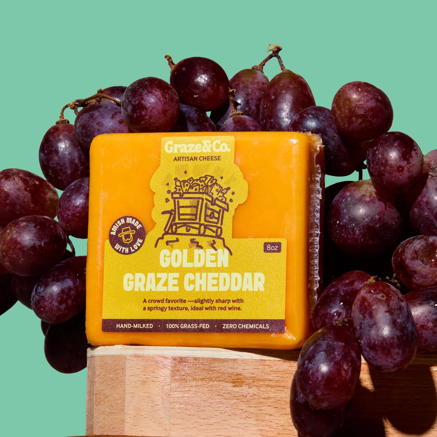 Graze & Co. - Golden Graze Cheddar - 8oz. Artisanal Cheese