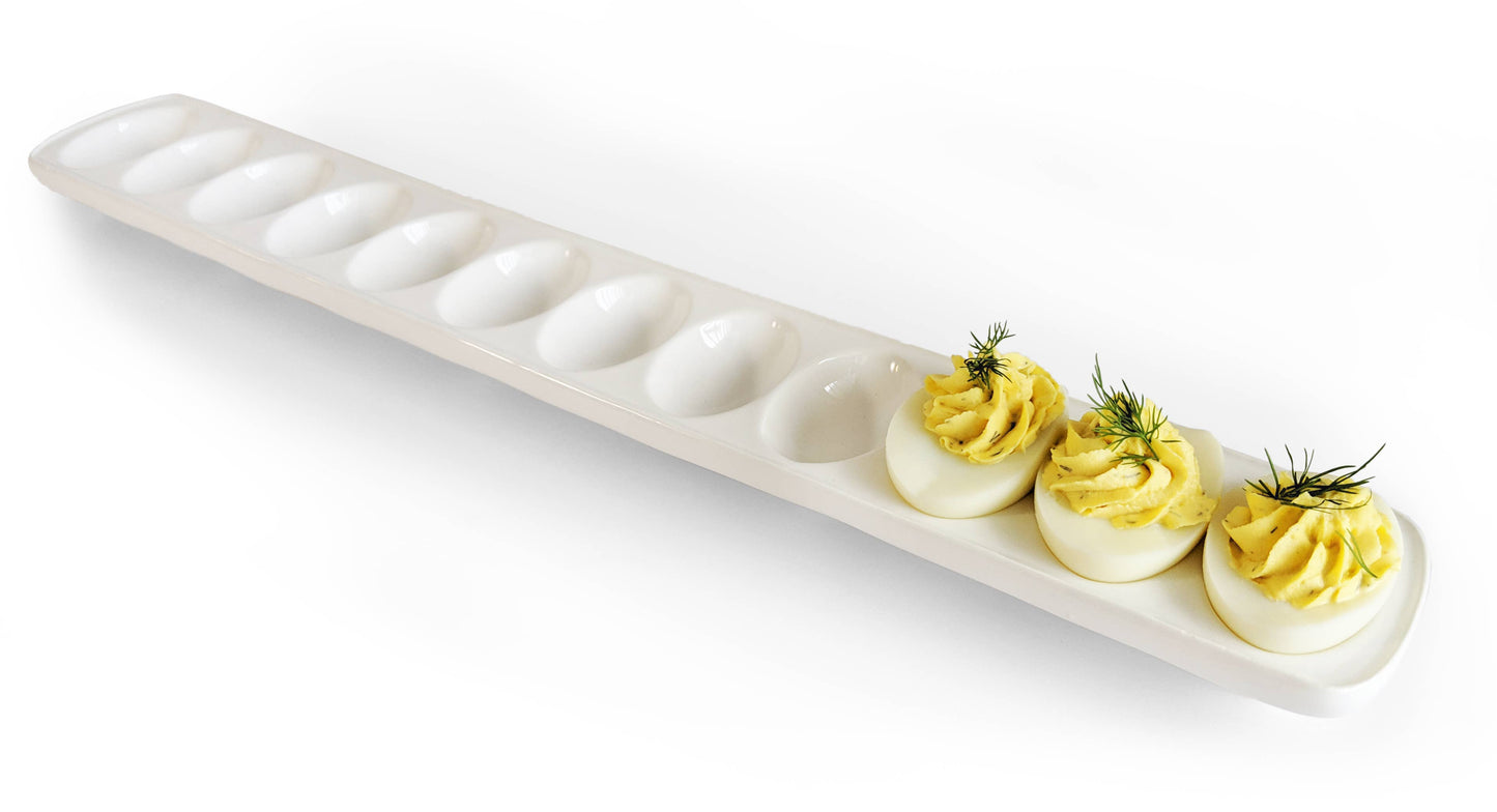 Port-Style Enterprises Inc. - KITCHEN BASICS Deviled Egg Tray 19x2.7" Stoneware