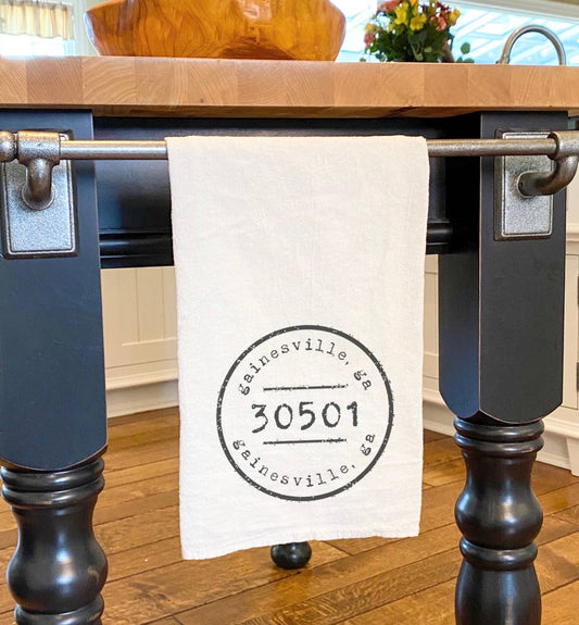 Postmark Stamp City/State/Zip  - Custom Tea Towel